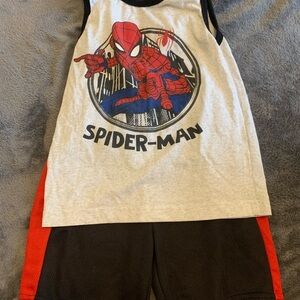 Marvel Spider-Man Logo Tee with Black Collar